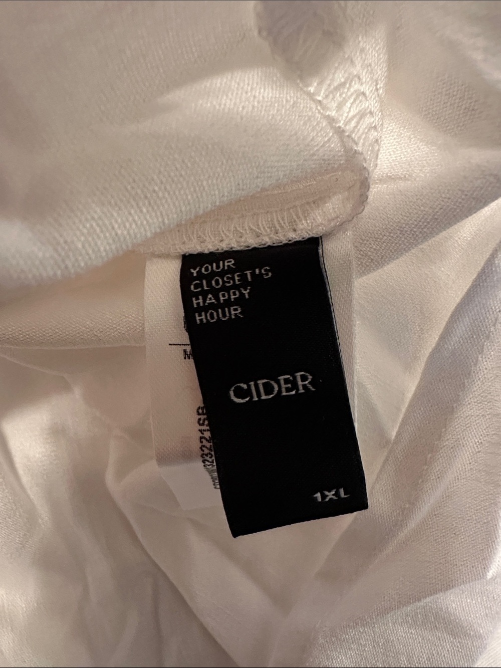 CIDER Women's White Top - 1XL